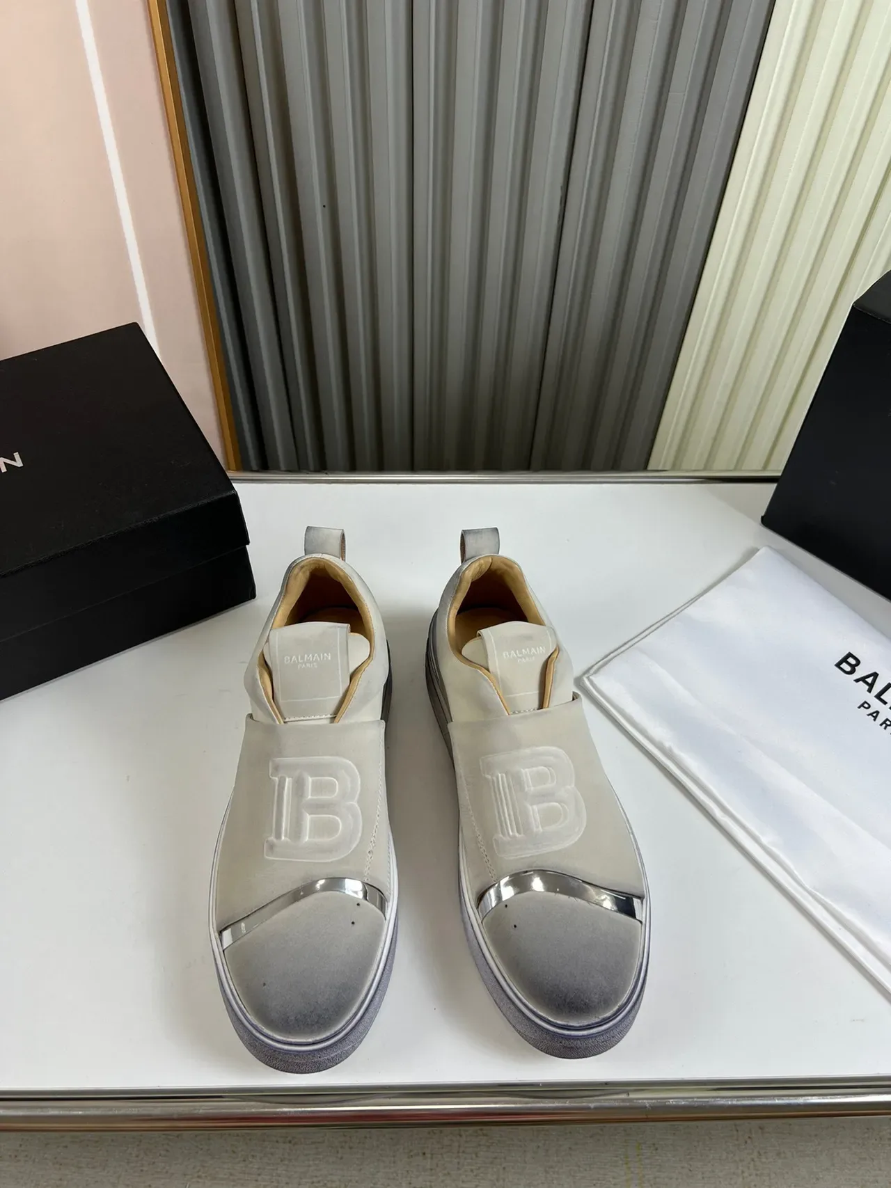 Balenciaga Speed Trainer baskets lifestyle argent métallique slip-on 9
