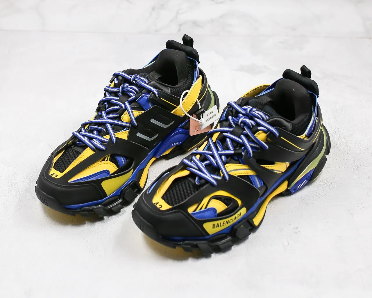Balenciaga Track Trainer Black Yellow Blue Chunky Sneakers 7