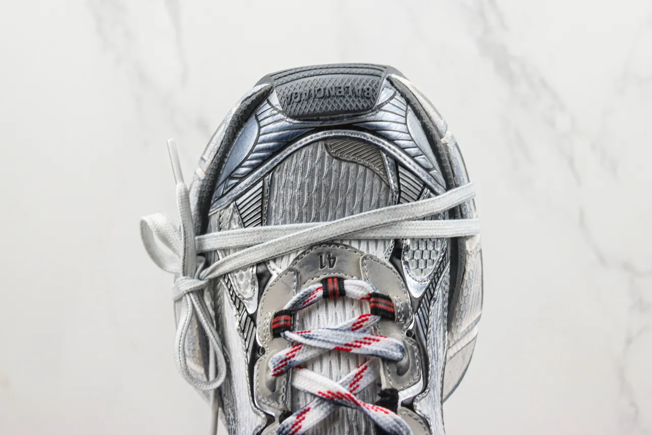 Balenciaga Track Trainer Tênis Prata Preto Chunky 6