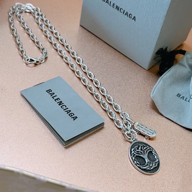 Balenciaga Tree of Life Oxidized Silver Necklace 3