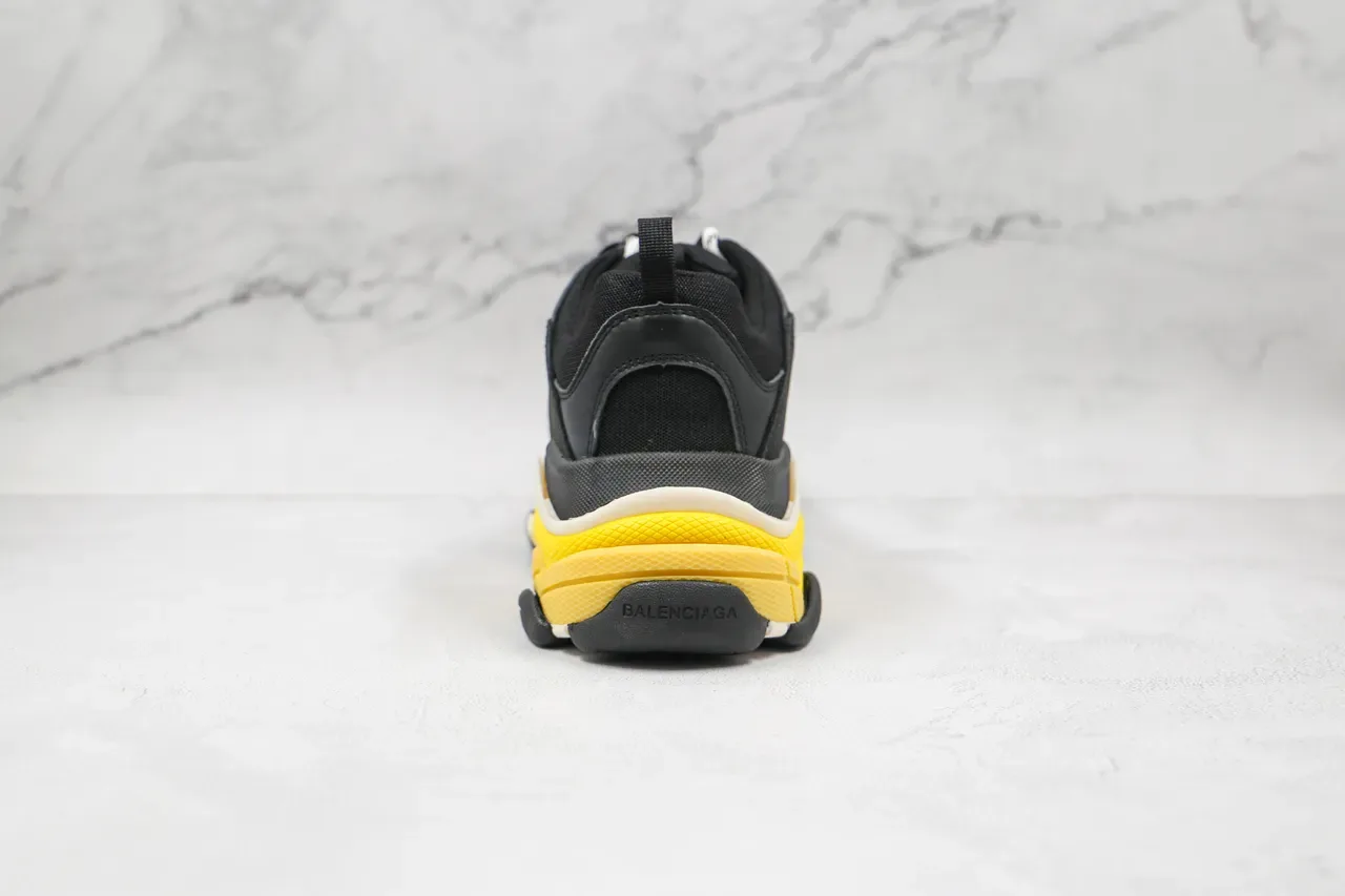 Balenciaga Triple S Black Yellow Chunky Sneakers 2