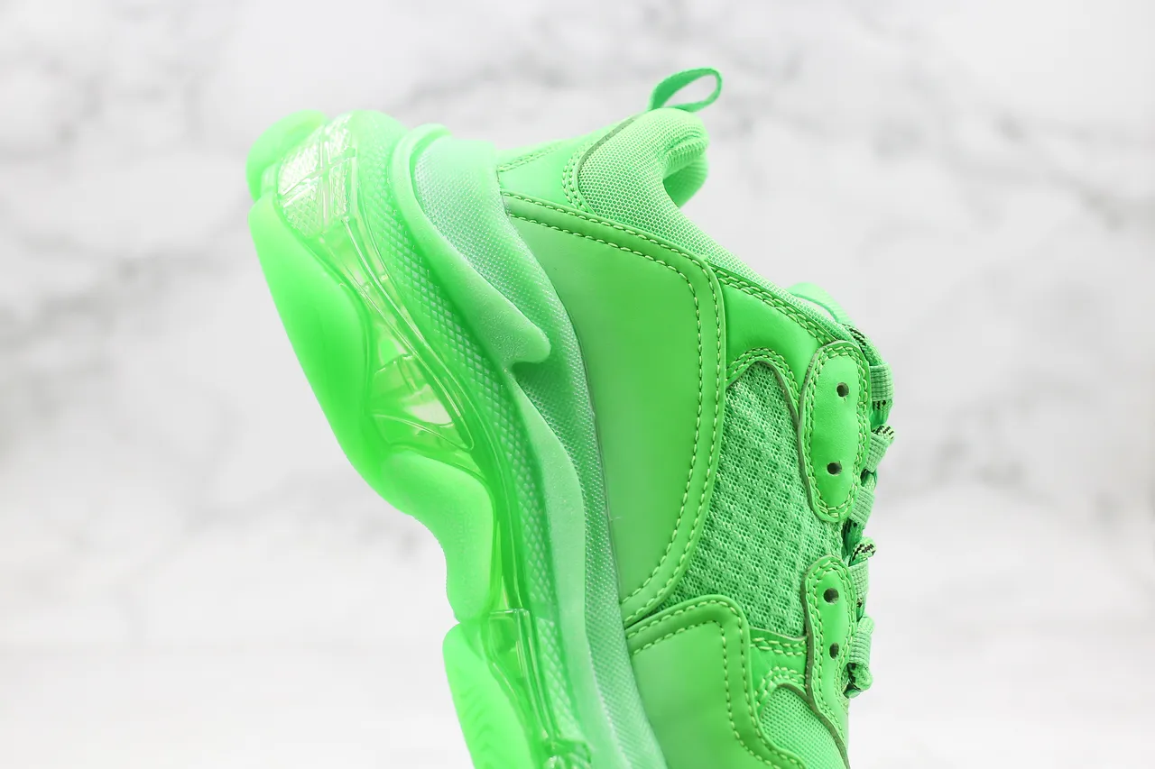 Balenciaga Triple S Neon Green Chunky Sneakers 3