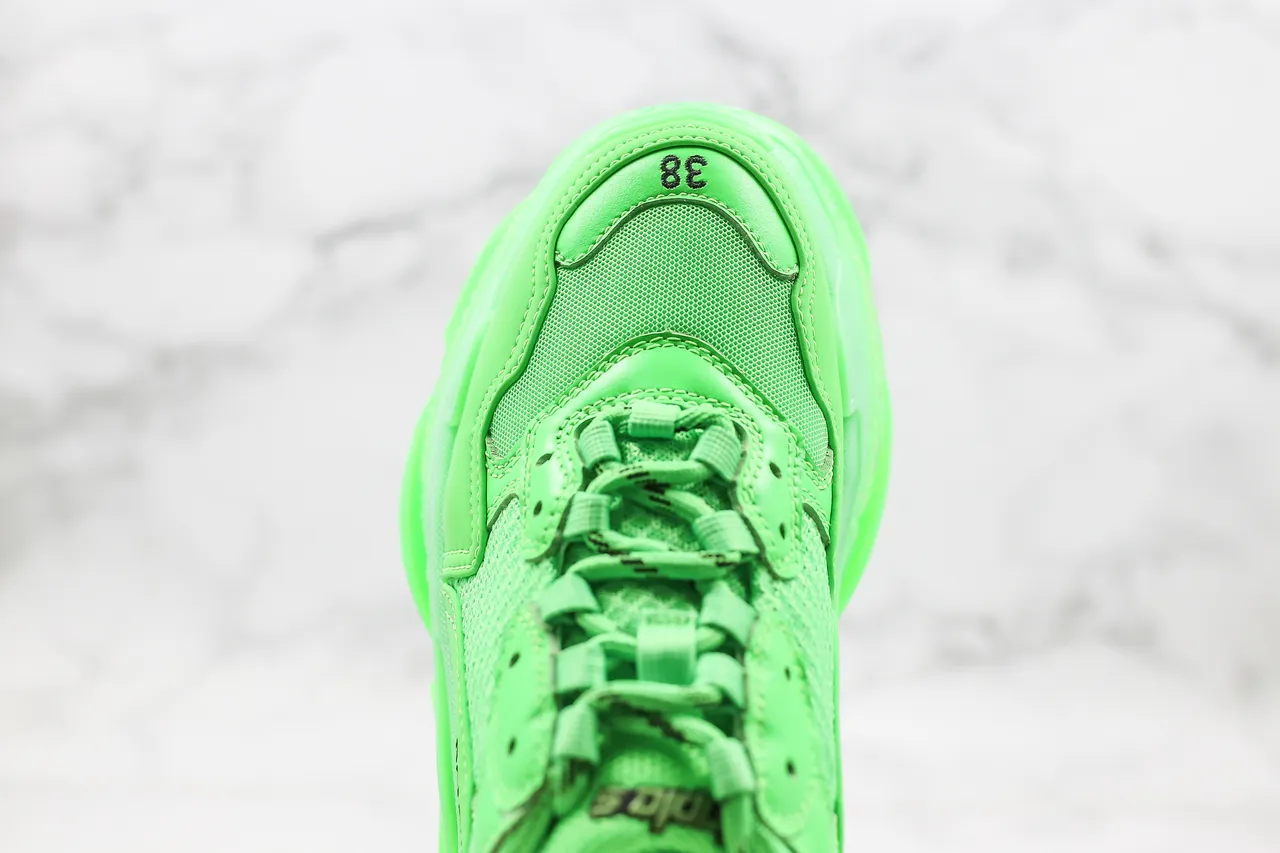 Balenciaga Triple S Neon Green Chunky Sneakers 5