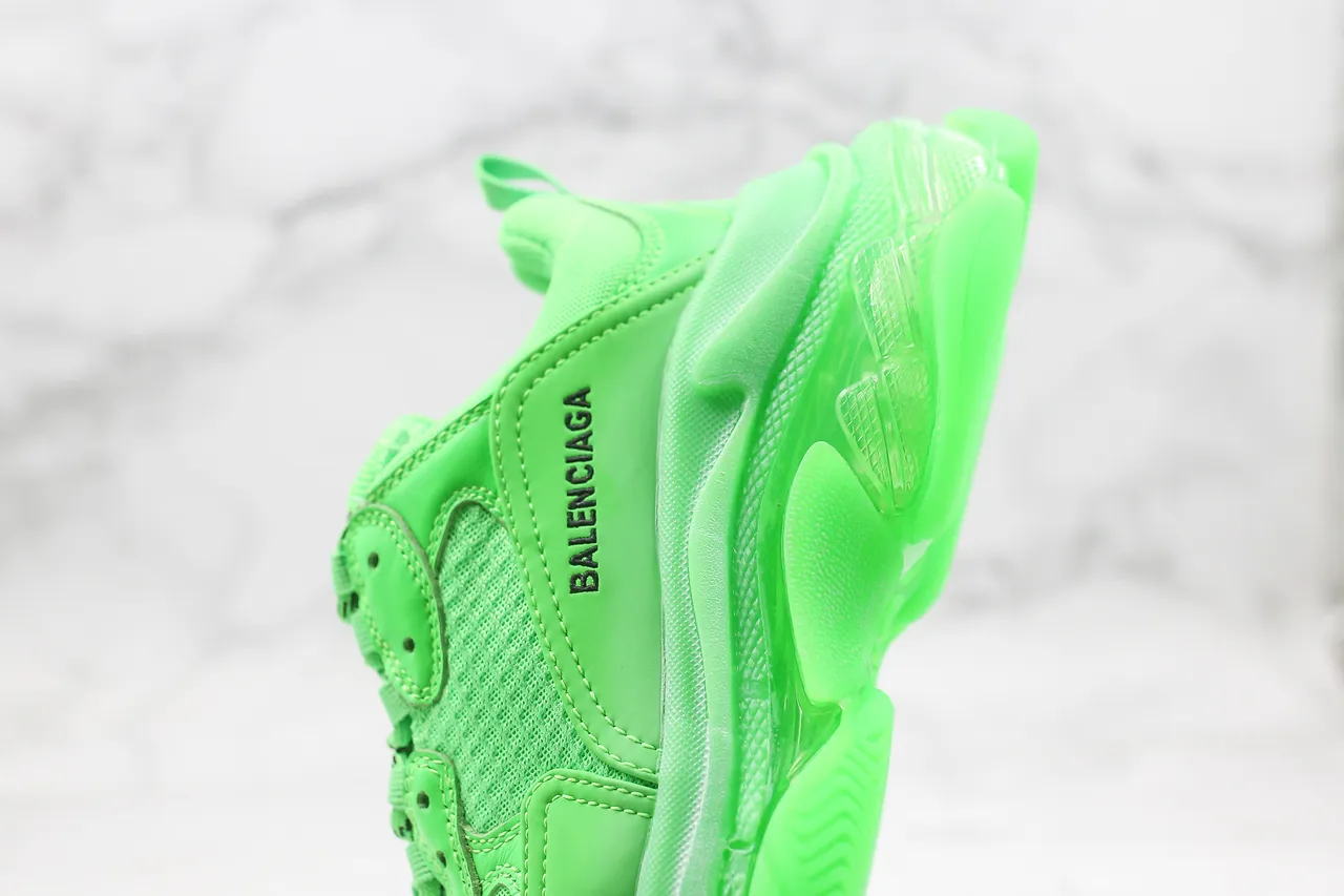 Balenciaga Triple S Neon Green Chunky Sneakers 6