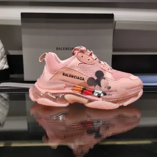 Balenciaga Triple S Runner Pink Mickey Mouse Chunky Sneakers