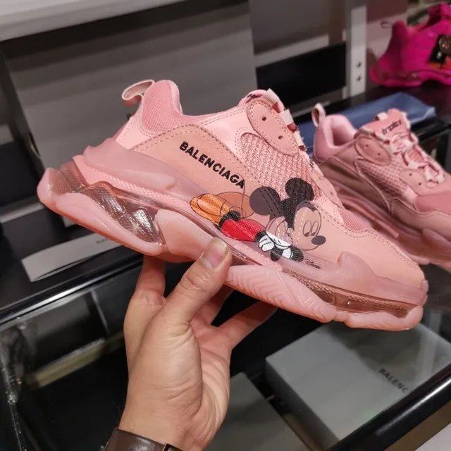 Balenciaga Triple S Runner Pink Mickey Mouse Chunky Sneakers 6