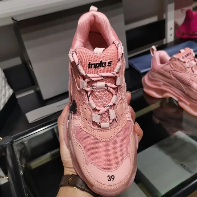 Balenciaga Triple S Runner Pink Mickey Mouse Chunky Sneakers 7