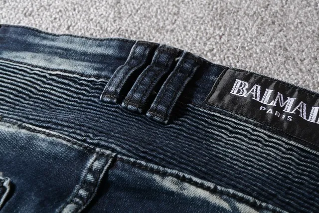 Balmain Jeans con paneles estilo moto y cremallera en los muslos 3