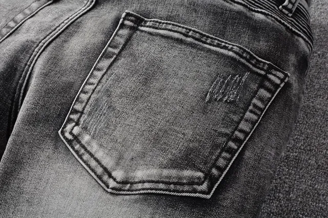 Balmain মোটো-স্টাইল distressed গ্রে জিন্স 5