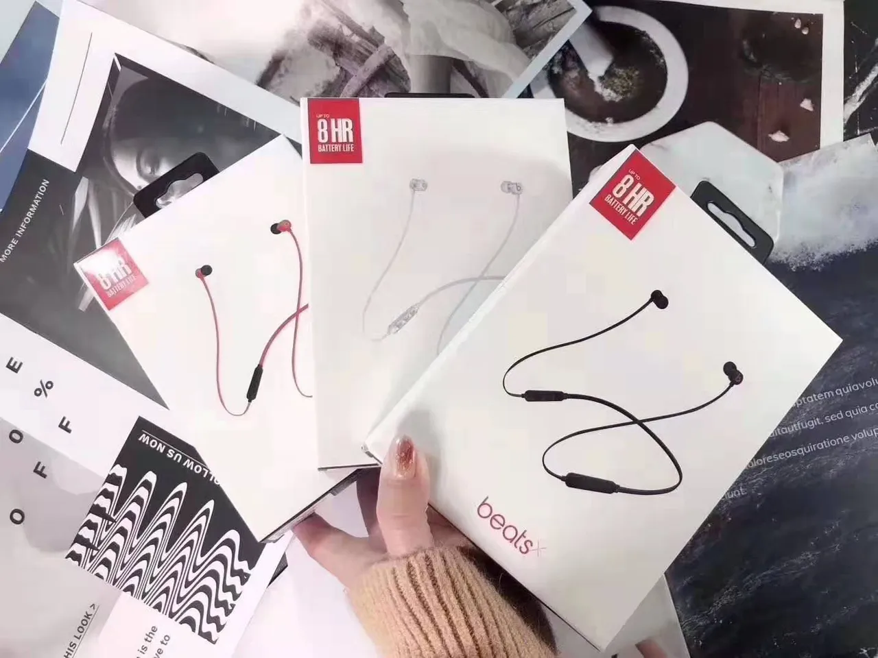 Beats BeatsX কালো নীল গলার ডিজাইন ঝুঁকে কানের কান্ড খেলার ইয়ারফোন 3