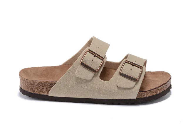 Birkenstock Arizona Sandália Casual de Camurça Bege com Duas Tiras 2