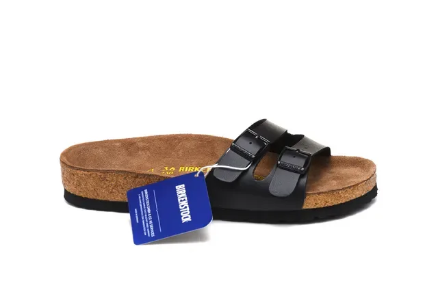 Birkenstock Arizona Sandales casual noires à deux brides 2