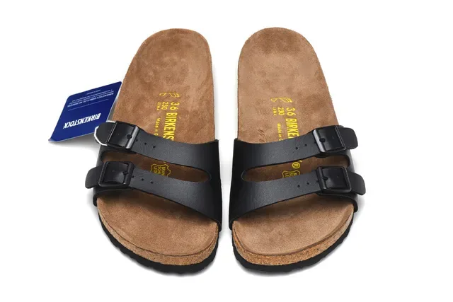 Birkenstock Arizona Sandales casual noires à deux brides 3