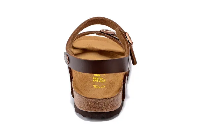 Birkenstock Arizona भूरी चमड़े की आरामदायक सैंडल 3