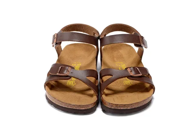 Birkenstock Arizona भूरी चमड़े की आरामदायक सैंडल 5