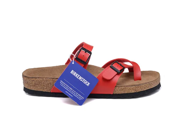 Birkenstock Arizona Sandálias Casuais de Couro Vermelho 2