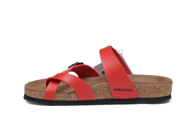 Birkenstock Arizona Sandálias Casuais de Couro Vermelho 4