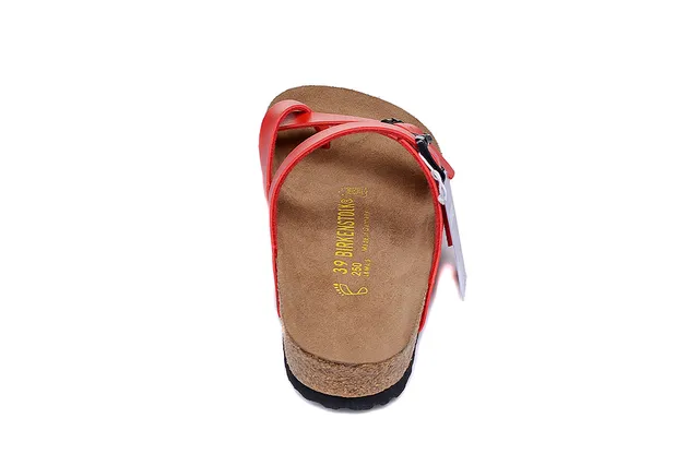 Birkenstock Arizona Sandálias Casuais de Couro Vermelho 5