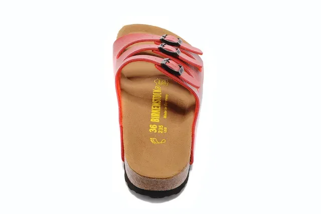 Birkenstock Arizona ساندل كاجوال أحمر ثلاثي الحزام 4