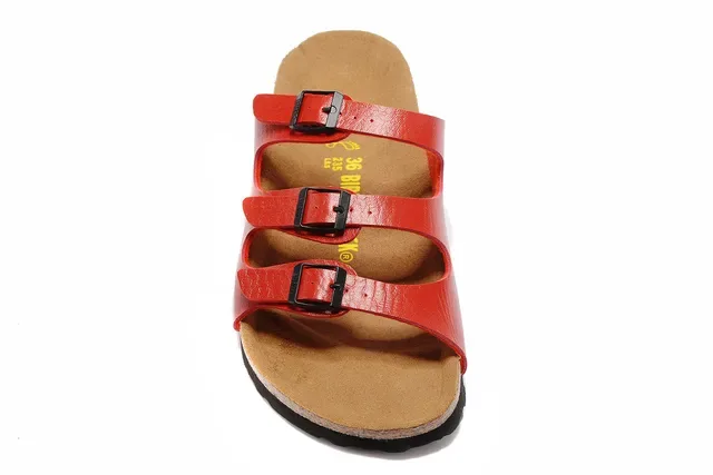 Birkenstock Arizona ساندل كاجوال أحمر ثلاثي الحزام 5