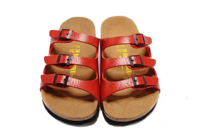 Birkenstock Arizona ساندل كاجوال أحمر ثلاثي الحزام 6
