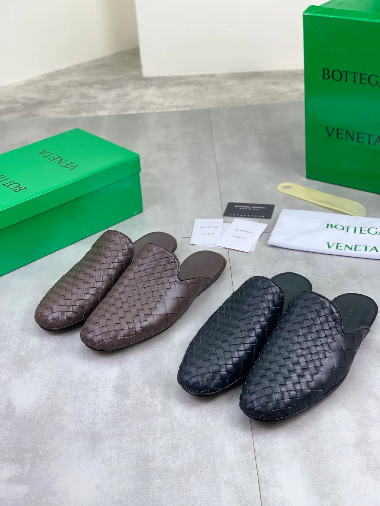 Bottega Veneta Marrón Intrecciato Cuero Tejido Mule Silueta Zapatos Casual 2