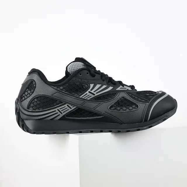 Bottega Veneta Cassette काला भूरा मेश लाइफस्टाइल स्नीकर 7