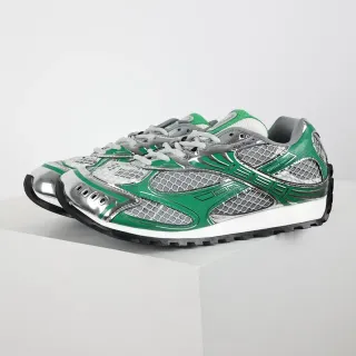 Bottega Veneta Green and Silver Mesh Runner Sneakers