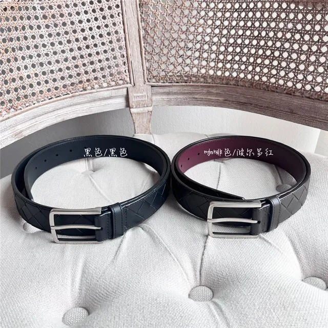 Bottega Veneta Intrecciato Black Woven Matte Buckle Leather Belt 7