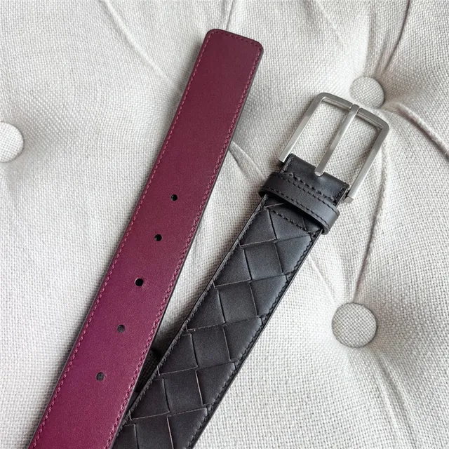 Bottega Veneta Intrecciato Black Woven Matte Buckle Leather Belt 10