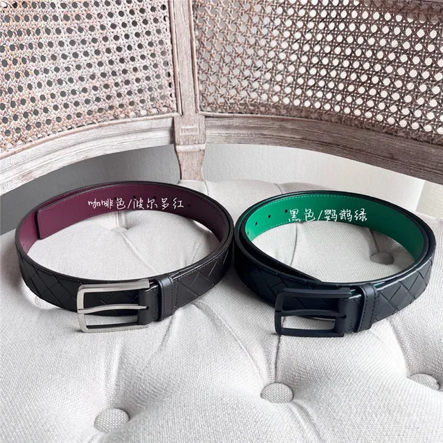 Bottega Veneta Intrecciato Black Woven Matte Buckle Leather Belt 13