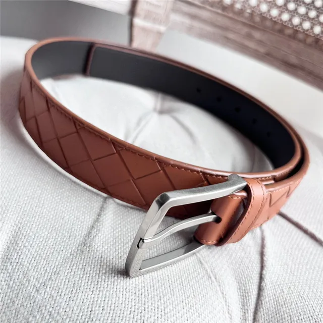 Bottega Veneta Intrecciato Black Woven Matte Buckle Leather Belt 17
