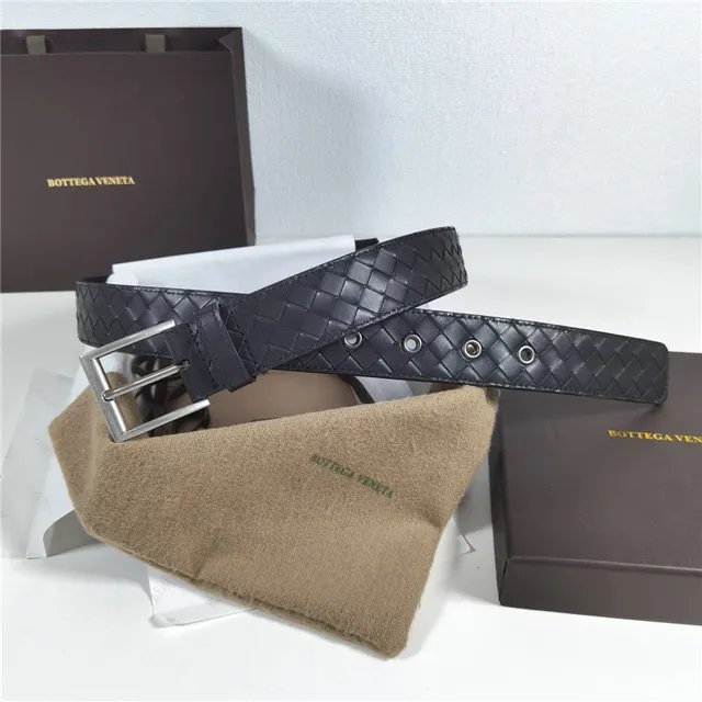 Bottega Veneta Intrecciato বুনন চামড়ার বেল্ট 9