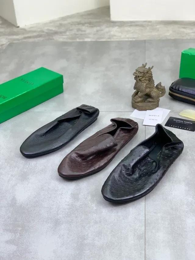 Bottega Veneta Ostrich-Embossed Brown Loafer 6