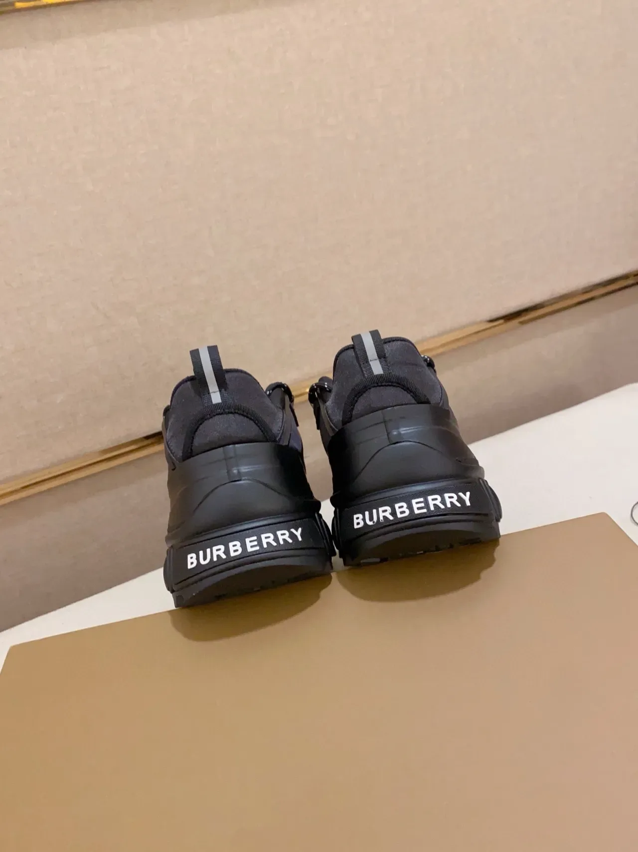 Burberry Black Gray Rugged Sole Technical Mesh-and-Nylon Upper Chunky Sneakers 3