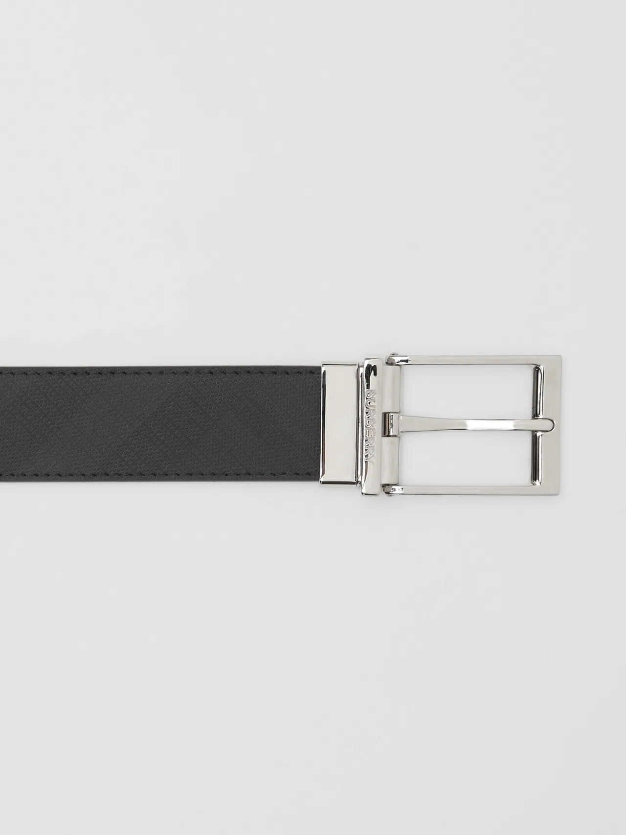 Burberry Noir Argent Réversible Texturé Cuir Ceinture 2