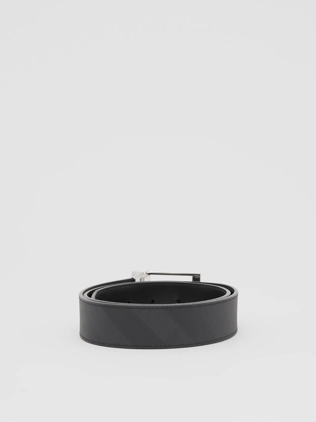 Burberry Noir Argent Réversible Texturé Cuir Ceinture 7