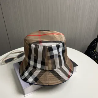 Burberry Check Pattern Beige Bucket Hat