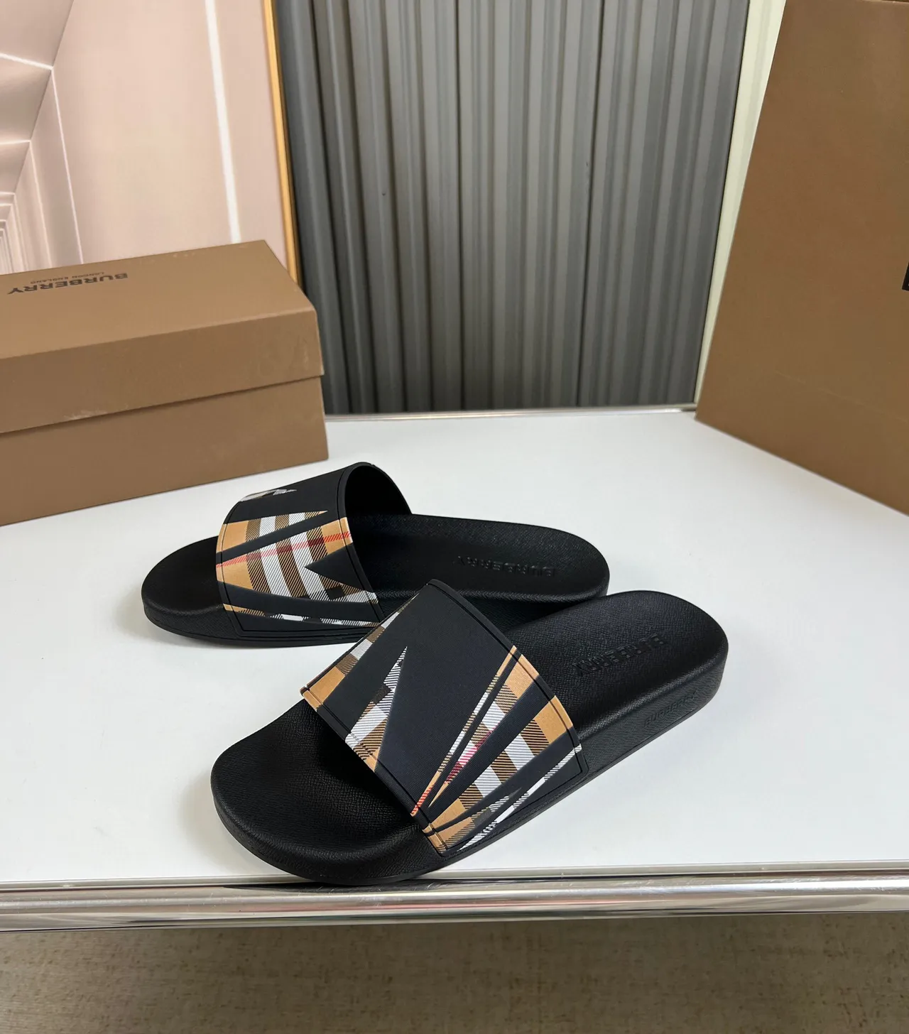 Burberry carreaux maison glisse chaussure 3