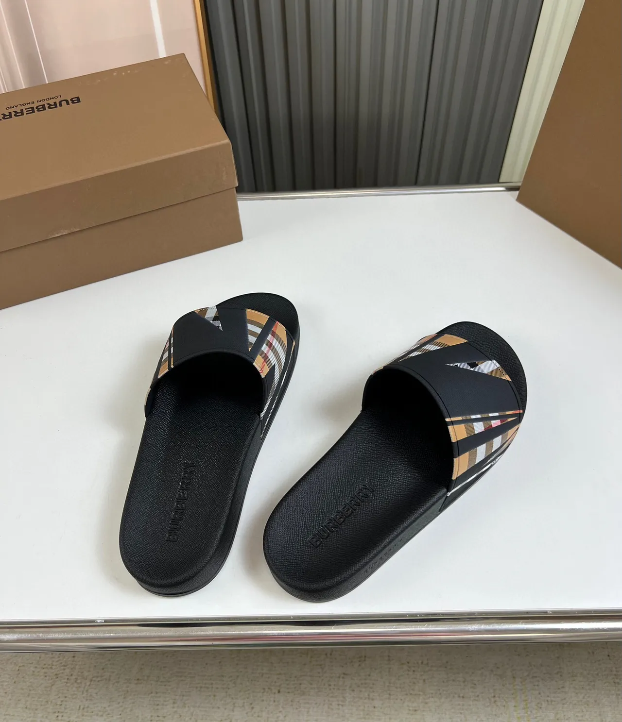 Burberry carreaux maison glisse chaussure 5
