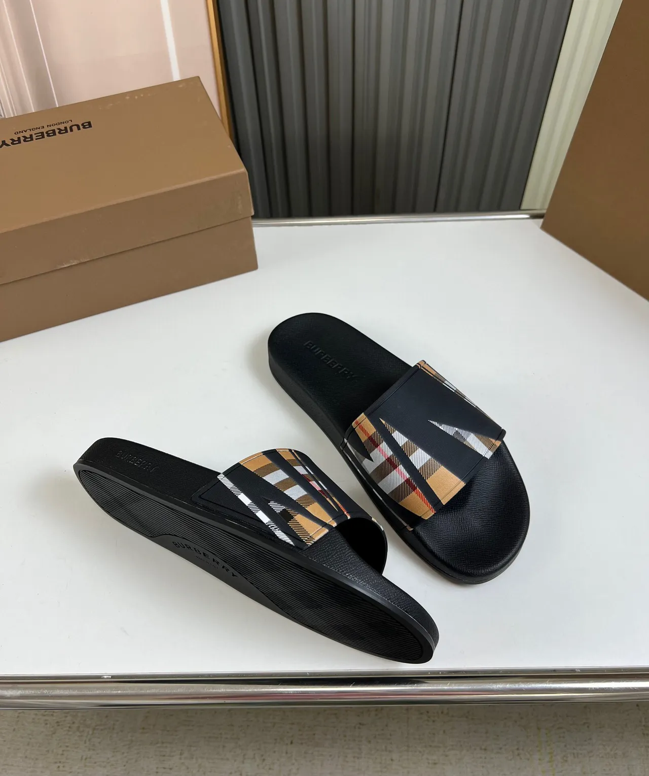 Burberry carreaux maison glisse chaussure 6