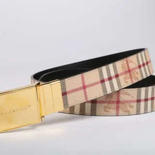 Burberry Knight House Check Beige Leather Belt