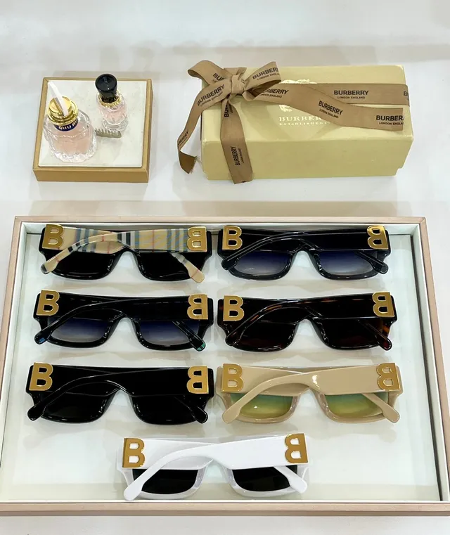 Burberry Knight Acetato Tortoiseshell Gold-B Logo Gafas de Sol 2