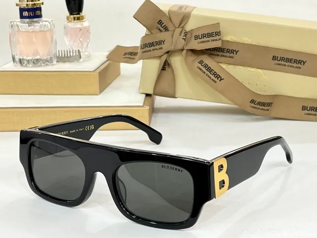 Burberry Knight Acetato Tortoiseshell Gold-B Logo Gafas de Sol 6
