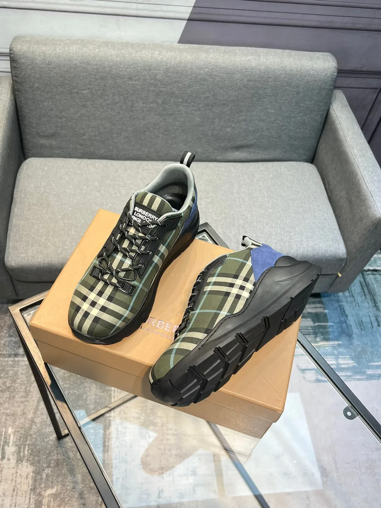 Burberry Zapatos Lifestyle Con Cordones Y Diseño A Cuadros 3