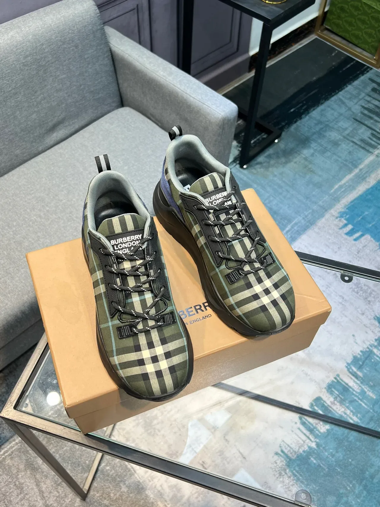 Burberry Zapatos Lifestyle Con Cordones Y Diseño A Cuadros 4