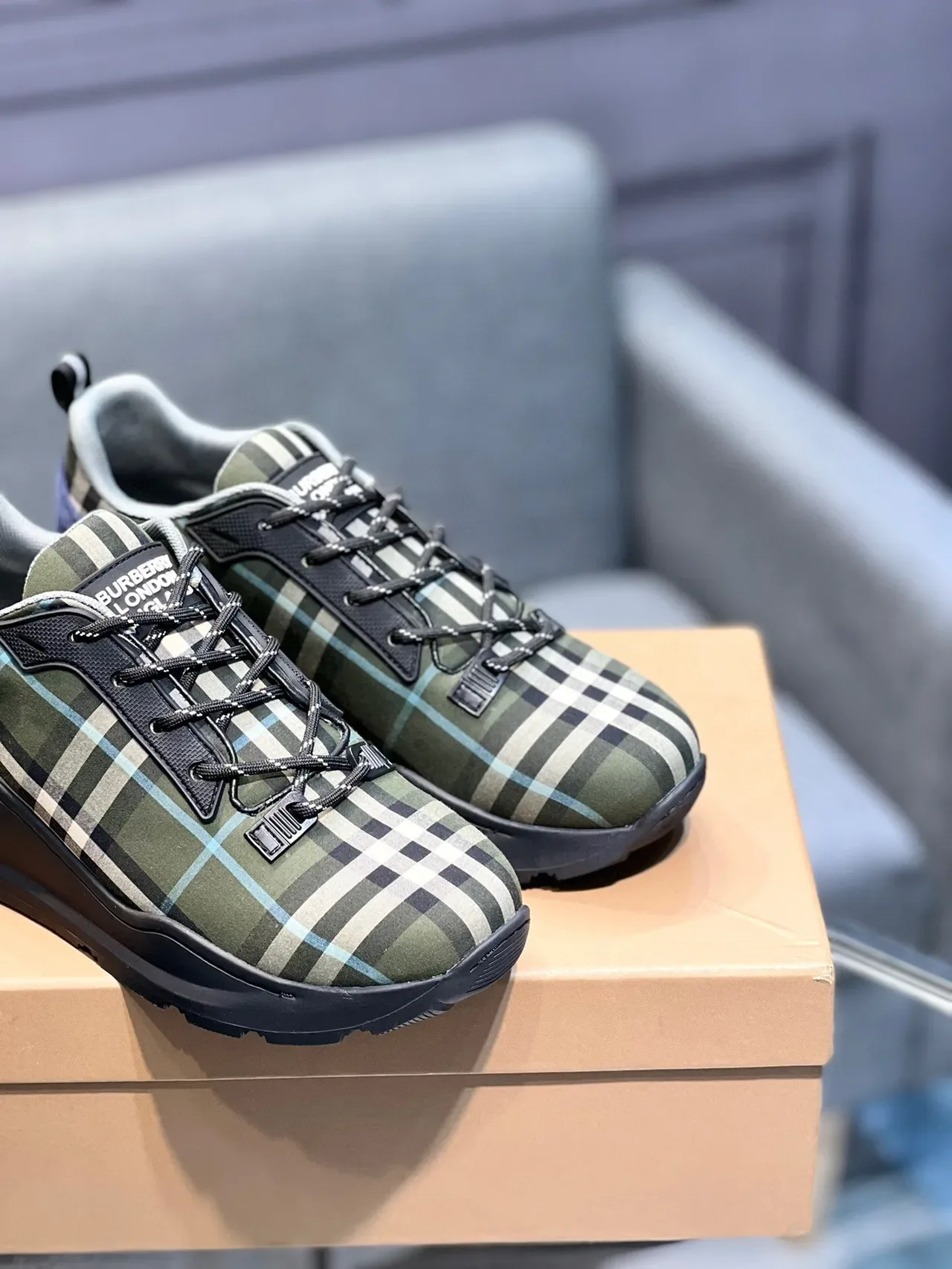 Burberry Zapatos Lifestyle Con Cordones Y Diseño A Cuadros 8