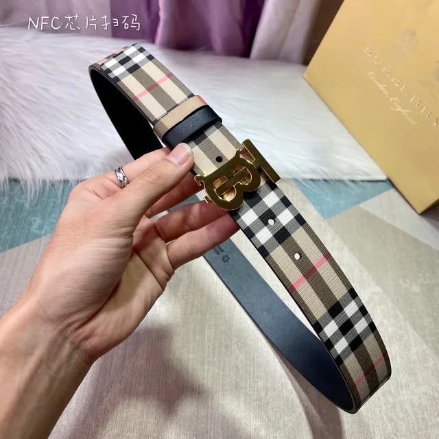 Burberry TB Belt Nova Check দ্বিমুখী ক্যানভাস বেল্ট 3