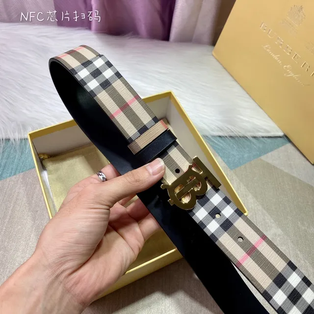 Burberry TB Belt Nova Check দ্বিমুখী ক্যানভাস বেল্ট 4