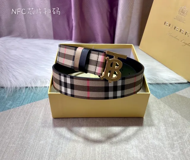 Burberry TB Belt Nova Check দ্বিমুখী ক্যানভাস বেল্ট 5
